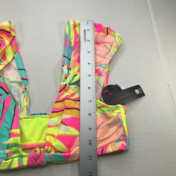 No Bo Junior's Wide Strap Off Shoulder Swim Top Multicolor Tropical Sm 3-5 New - Picture 12 of 14